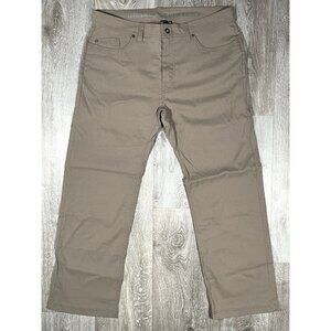 Prana Brion Zion Stretch Mud Brown Outdoor Hiking Pants - Men Size 36 X 30